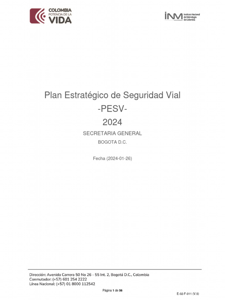 Plan Estratégico de Seguridad Vial 2024 | PDF