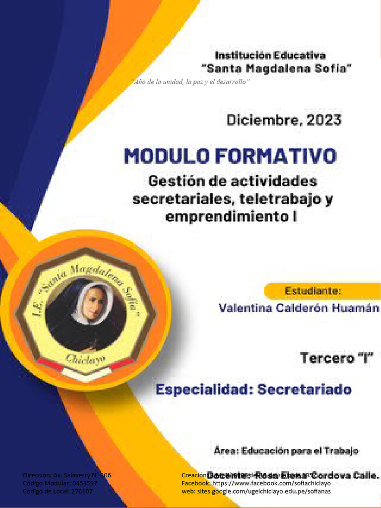 MÓDULO FORMATIVO OCUPACIONAL DE SECRETARIADO 2023 3° I (2) (1 ...