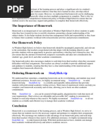 Windsor High School Homework Policy