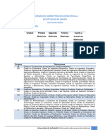 Informacion de Precios de Matricula