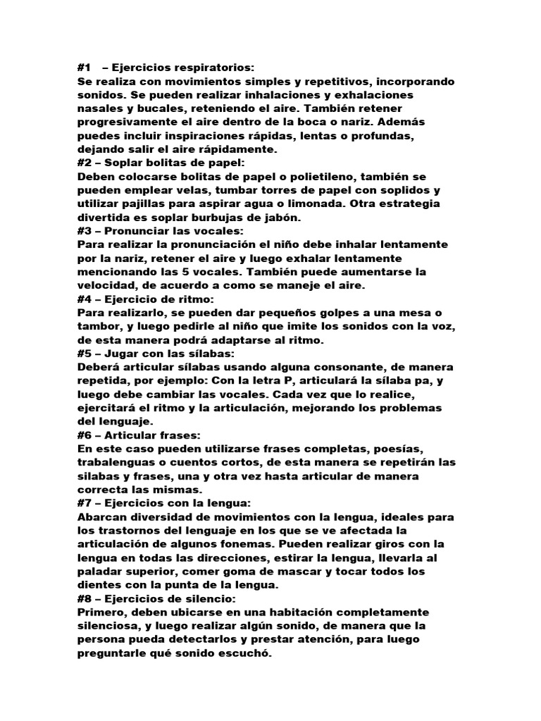 Ejercicios de Lenguaje para Niños | PDF | Vocal | Sílaba