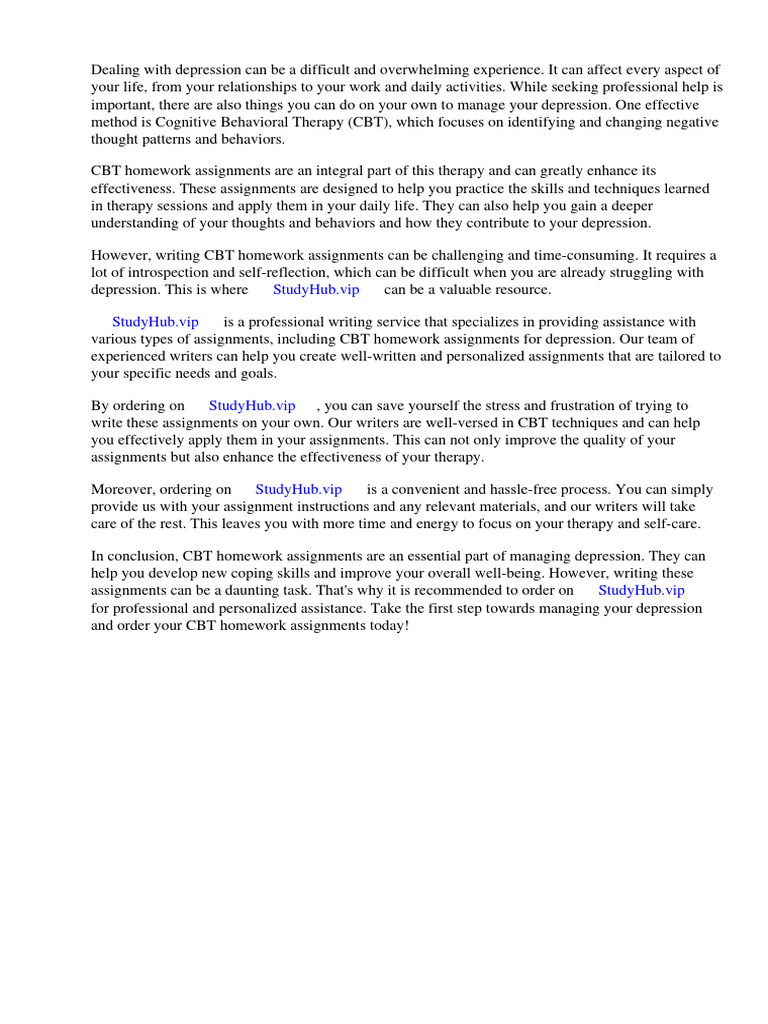 cbt-homework-assignments-for-depression-pdf-cognitive-behavioral