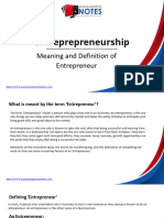 Meaning and Definition of Entrepreneur