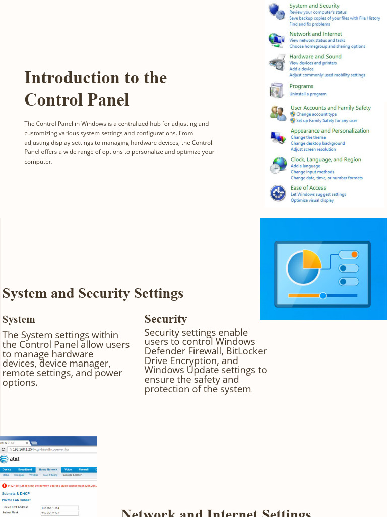 Overview of Windows Control Panel Features | PDF | Microsoft Windows ...