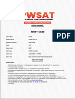 vidyapeeth PWSAT admit card 