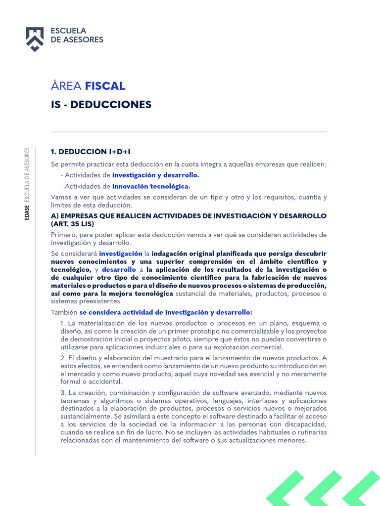 Deducciones Fiscales I+D+I para Empresas | PDF | Investigación y ...