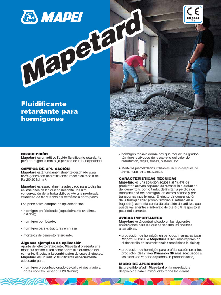 Aditivo Mapetard para hormigones | PDF | Hormigón | Cemento