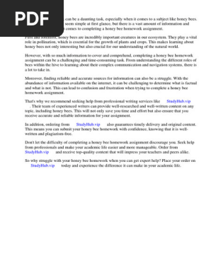 Honey Bee Homework