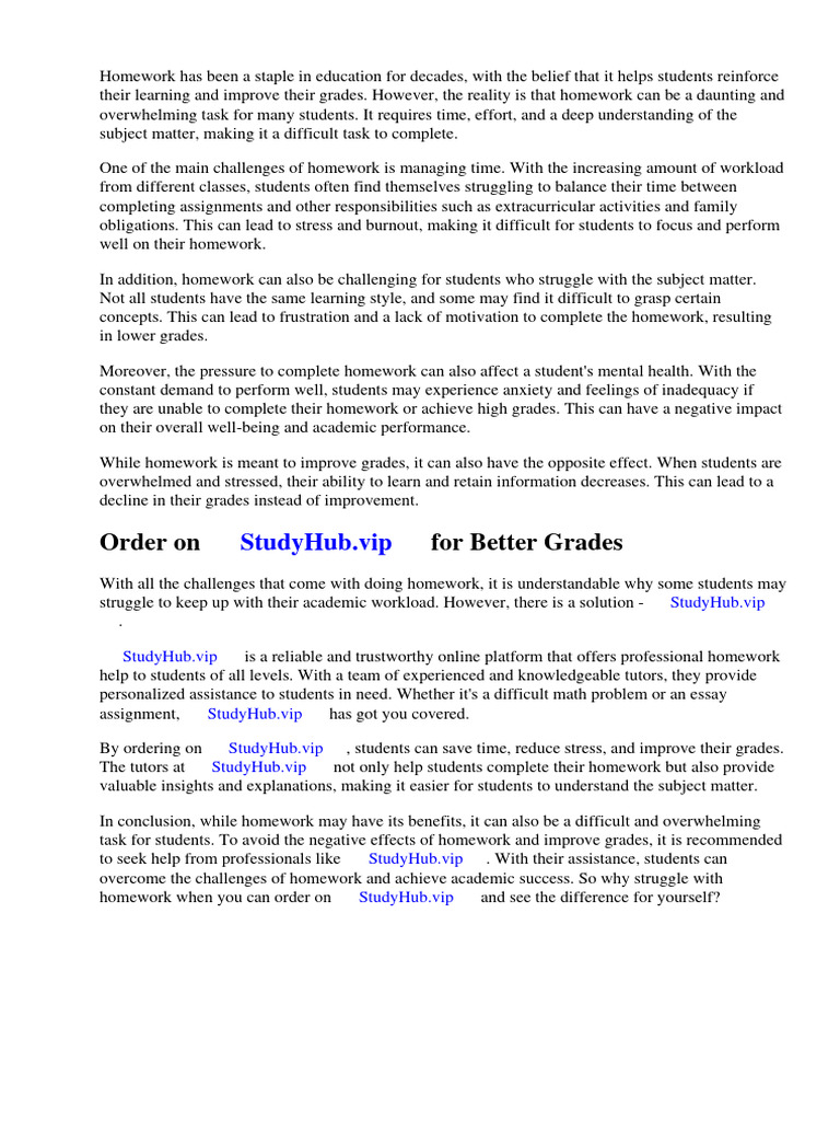 Does Doing Homework Improve Grades | PDF | Homework | Teachers