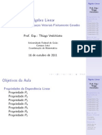 Aula de Álgebra Linear - 11 de Outubro