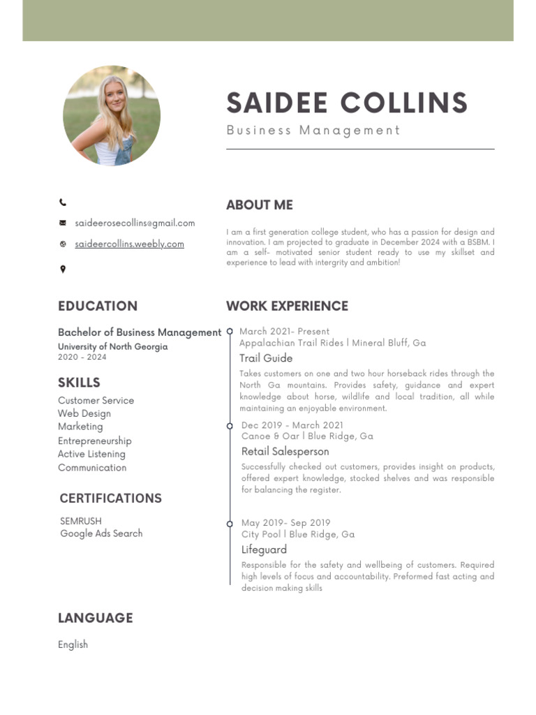 Minimalist modern professional cv resume pdf