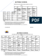 Date Sheet For Classes Nursery To 3rd Standard Session