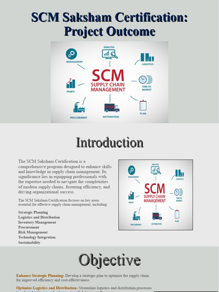SCM Saksham Certification: Project Outcome | PDF | Supply Chain ...