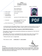 Learner'S Licence: Form 3 (See Rule 3 (A) and 13)