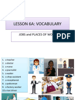 6A - Vocabulary Jobs and Places of Work