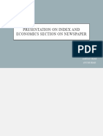 Presentation on index and economics section on newspaper