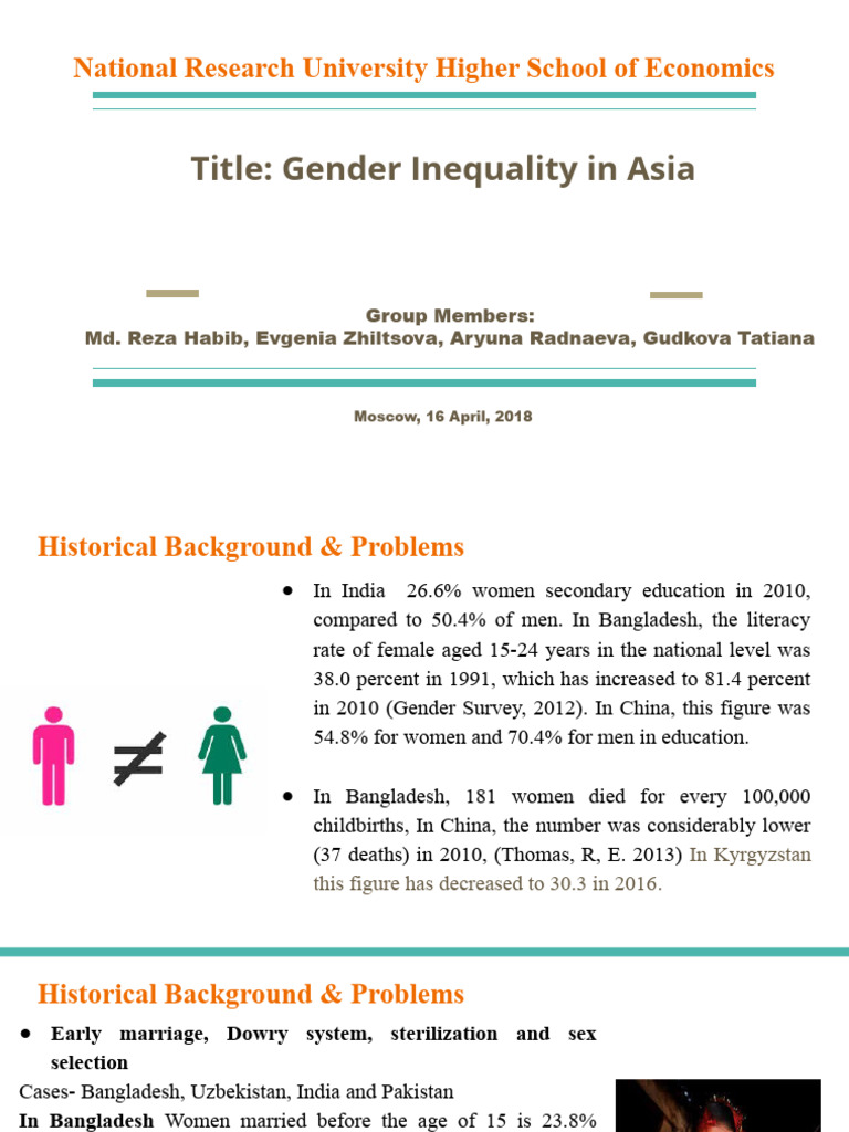 Gender Inequality in Asia: A Comparative Study | PDF | Human ...