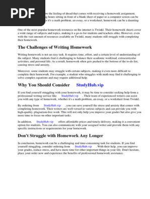 Twinkl Homework Sheet