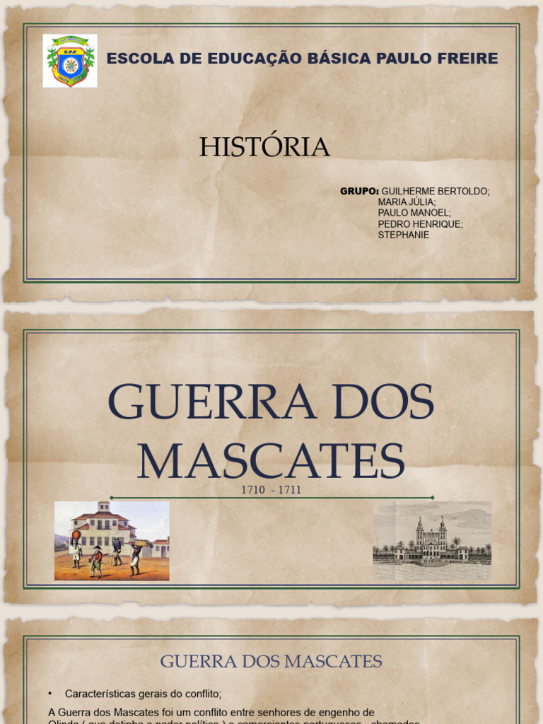 Guerra dos Mascates: Causas e Consequências | PDF | Brasil