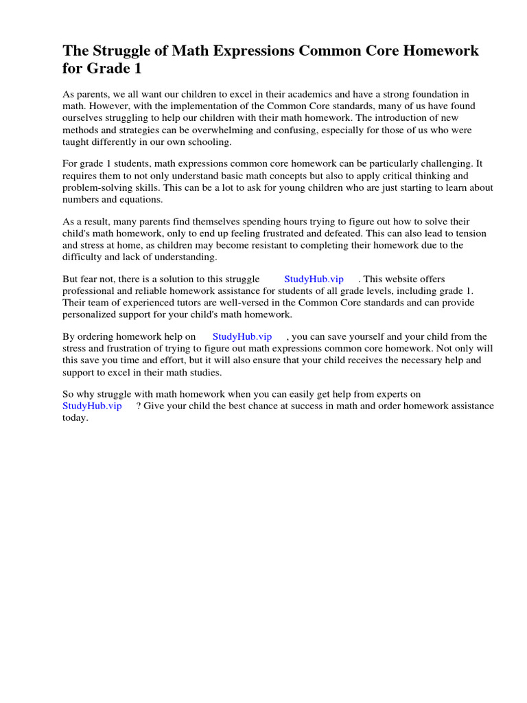 Math Expressions Common Core Homework and Remembering Grade 1 | PDF