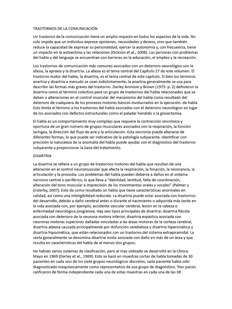 1 disorders of communication dysarthria pdf nervio sistema nervioso