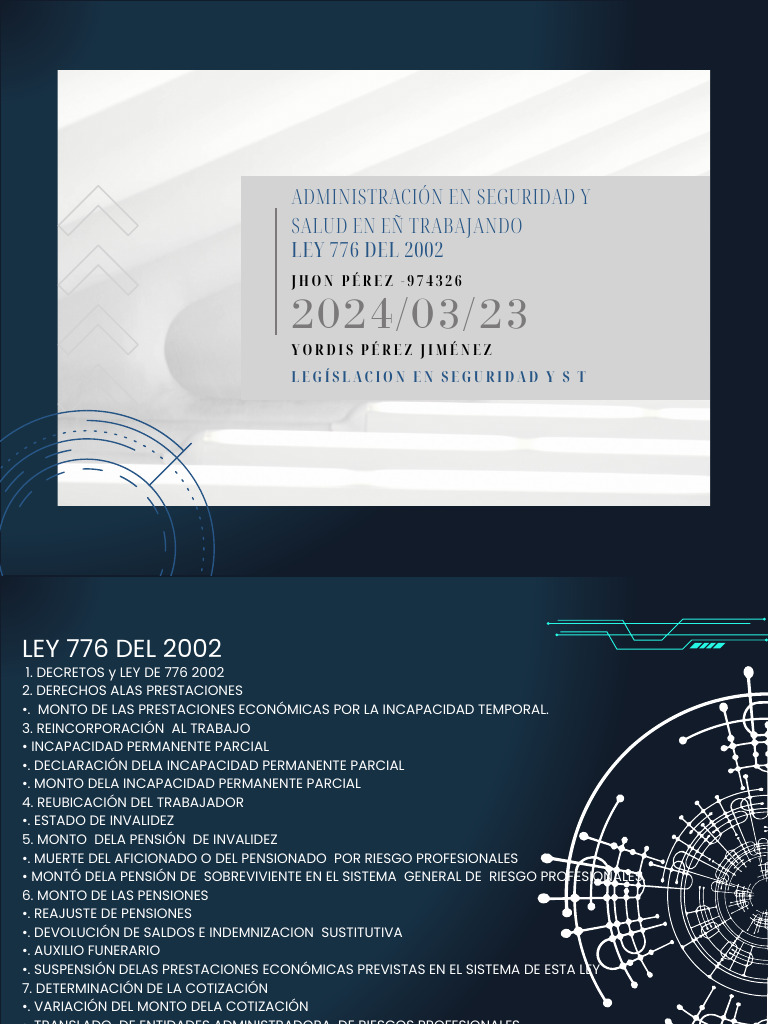 Ley 776 Del 2002 | PDF | Pensión | Derecho laboral