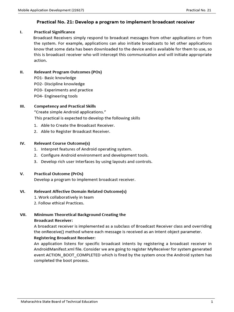 Implementing Broadcast Receivers in Android | PDF | Android (Operating ...
