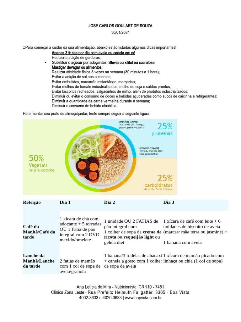 Cardápio para Colesterol e Triglicerídeos Altos | PDF | Culinária ...