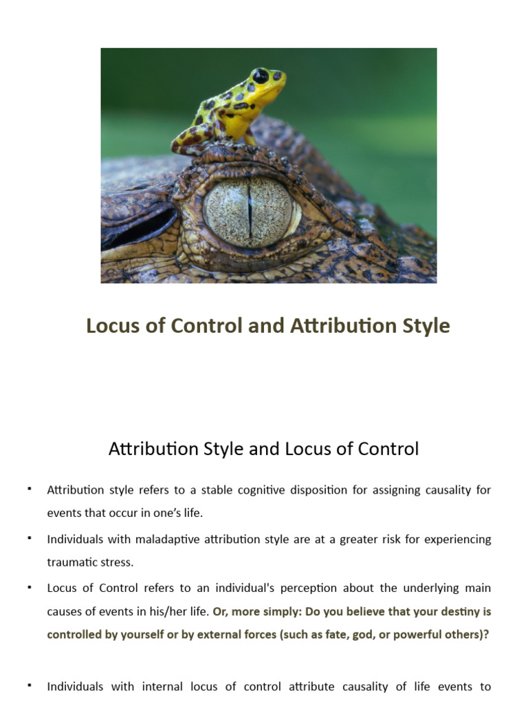 7 Locus of Control and Attribution Style | PDF | Psychology ...