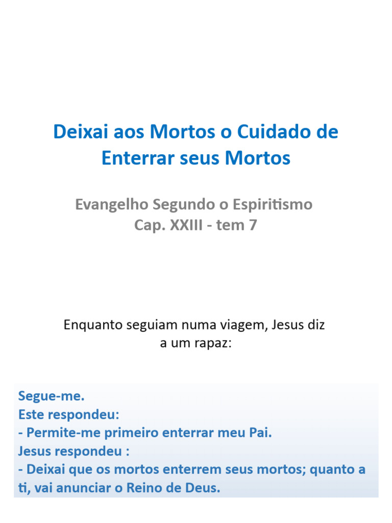 Deixai os Mortos Enterrar seus Mortos | PDF | Jesus | Evangelho de Mateus