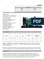 Specification of 60kw Cummins Generator-60Hz-220V