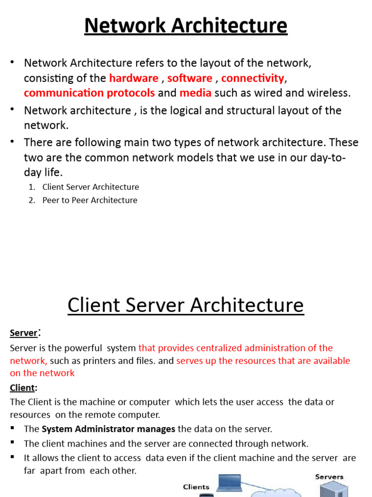 Network Architecture | PDF | Client–Server Model | Computer Network