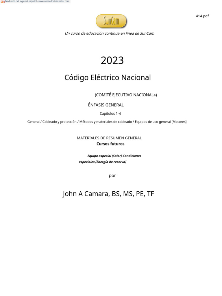 Nec 2023 414 Español Descargar Gratis Pdf Corriente Eléctrica