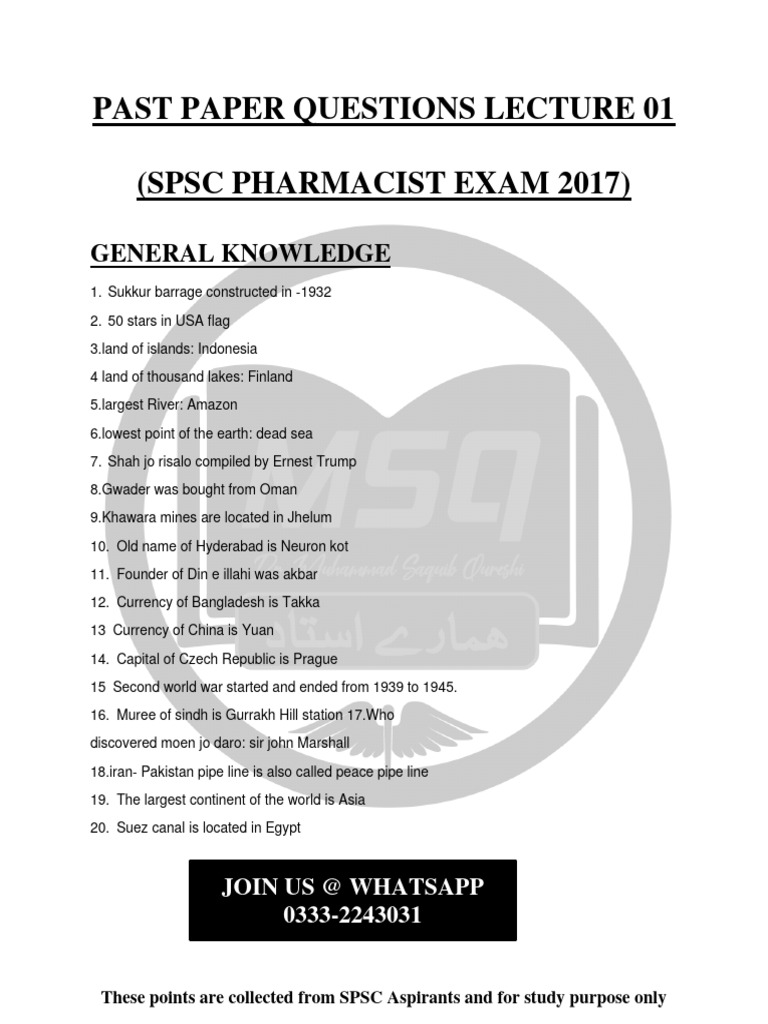 Ppsc Exam Past Paper 2 Pdf Pharmacology Drugs
