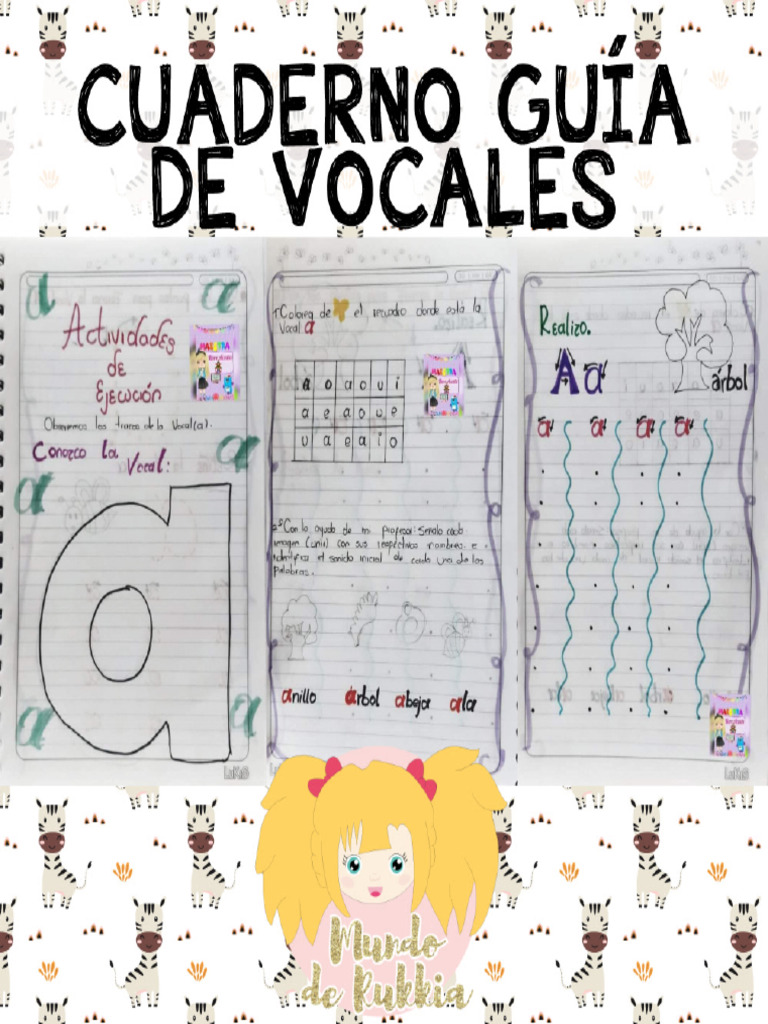 Cuaderno Guía de Vocales Recopilado Por Mundo de Rukkia | PDF