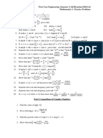 Mathematics-I, SEM-I PRACTICE QUESTIONS ON ALL MODULES-5-6