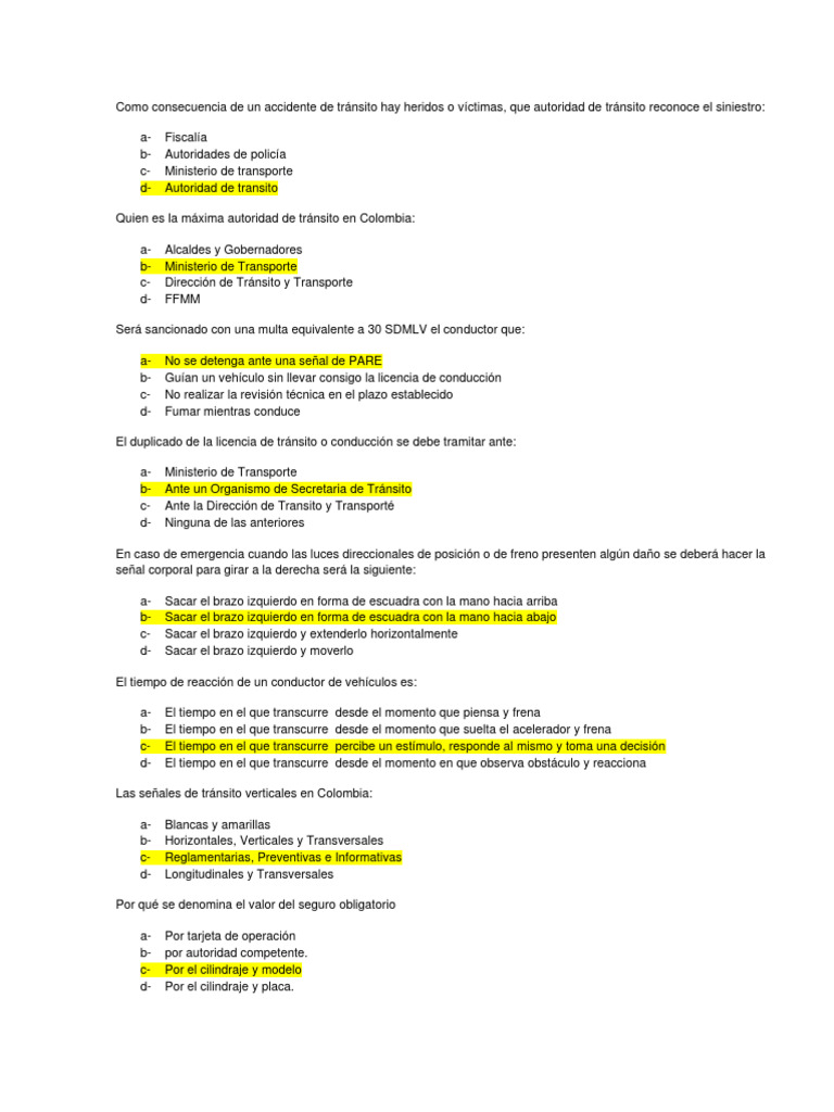 Examen Teorico Descargar Gratis Pdf Licencia De Conducir Tráfico