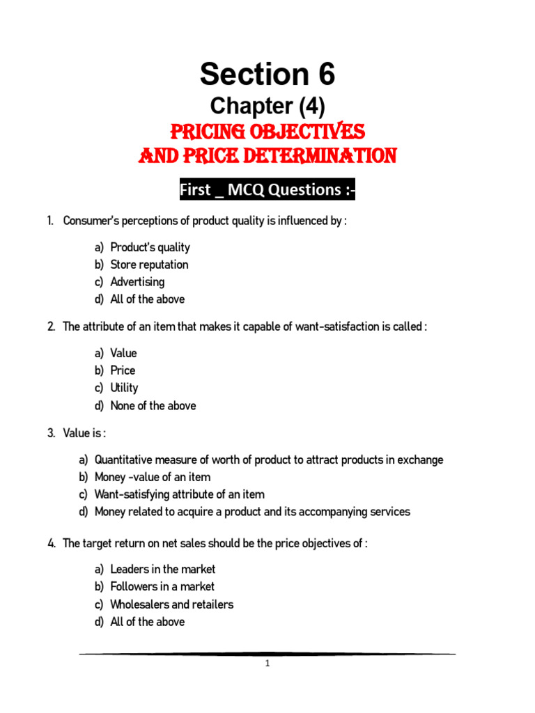 Pricing Objectives and Strategies Explained | PDF | Pricing ...
