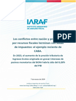 24-03-07 Los Conflictos Entre Nación y Provincias Por Recursos Fiscales Terminan Con Subas de Impuestos El Ejemplo Reciente de CABA.