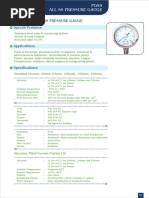 GIC Pressure Gauge Specifications | PDF | Pressure | Pressure Measurement