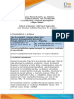 Guía de Actividades y Rúbrica de Evaluación - Unidad 3 - Fase 4 - Evaluando Viabilidad Financiera Del Proyecto