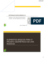 Aula 03 - Elementos básicos para o projeto geométrico de uma rodovia