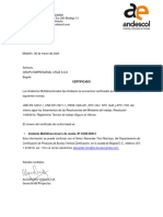 Certificado Grupo Empresarial Cruz