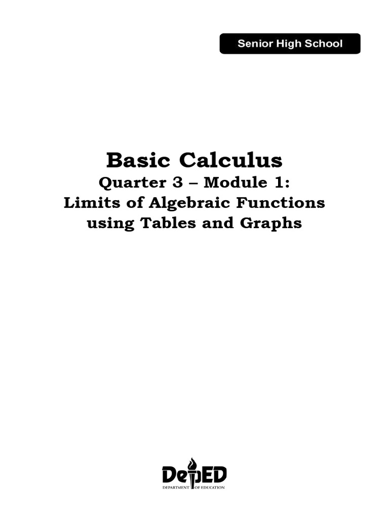 Basiccalculus q3 Mod1 Limitsofalgebraic-Expressions | PDF | Function ...
