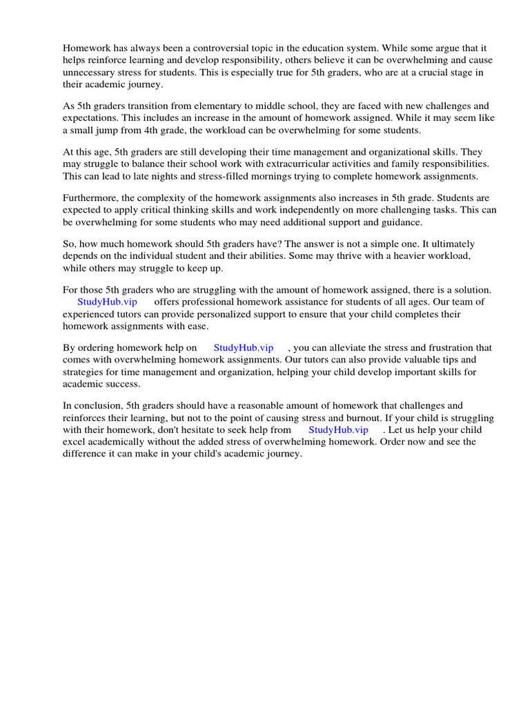 how-much-homework-should-5th-graders-have-pdf-homework-schools