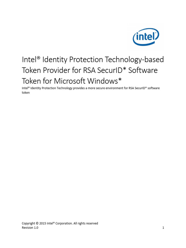Intel (R) Token Provider For Rsa Securid | PDF | Public Key ...