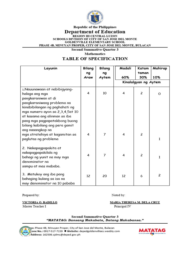 Math 2nd. Summative Test | PDF