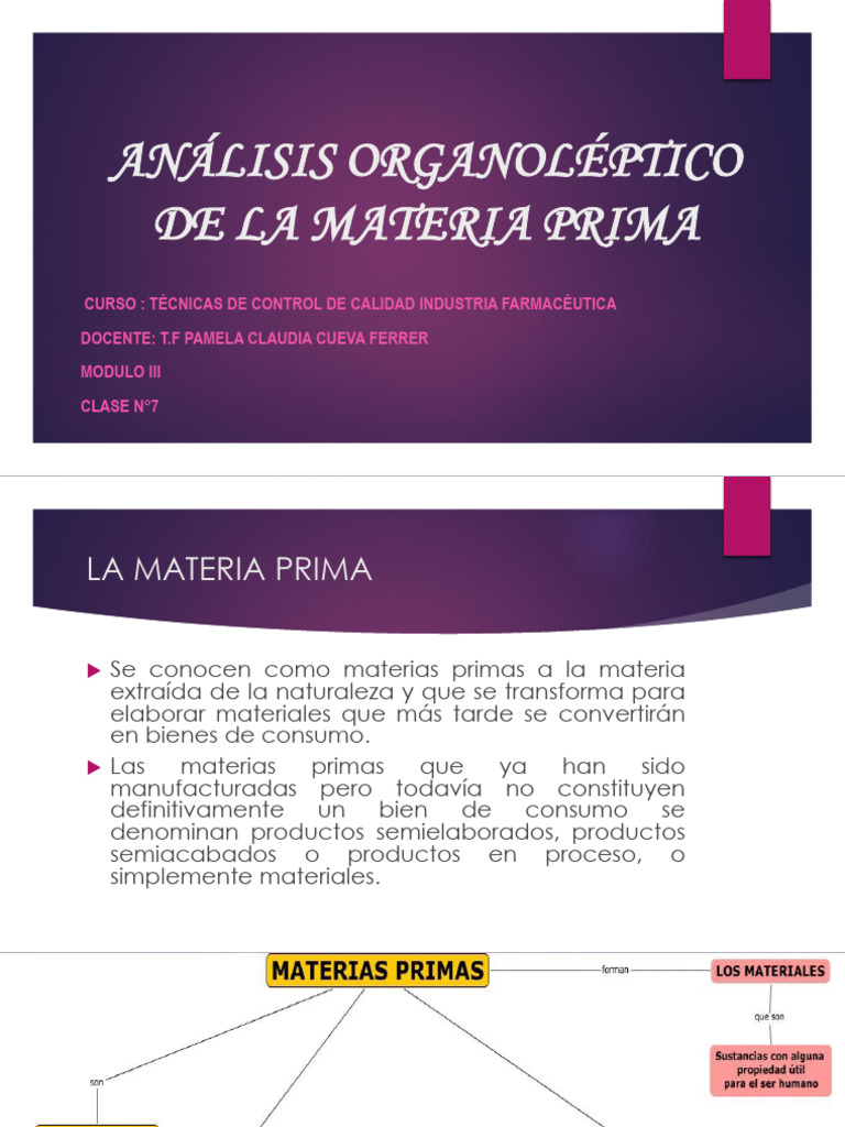 Semana 07 - ANÁLISIS ORGANOLÉPTICO DE LA MATERIA PRIMA PRODUCTO ...