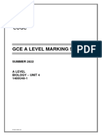 Gce A Level Marking Scheme: SUMMER 2022