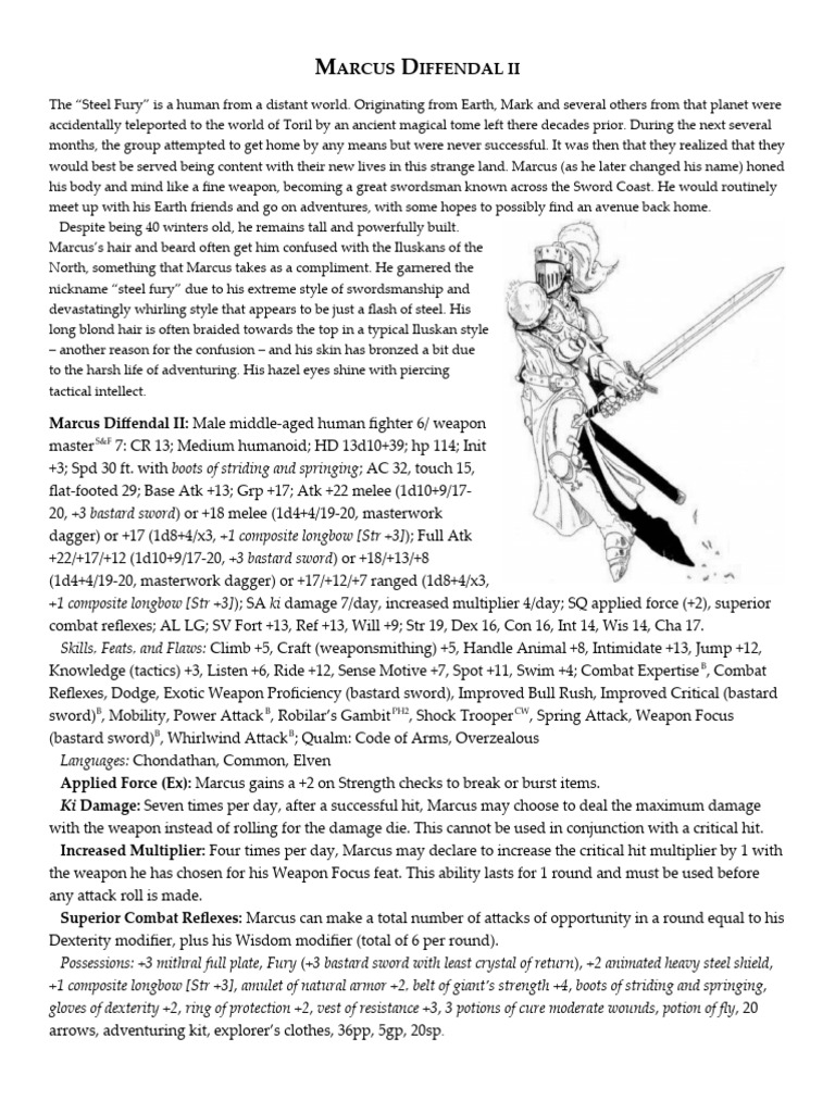 Marcus Diffendal II: Steel Fury Fighter | PDF